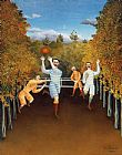 Henri Rousseau The Football Players painting